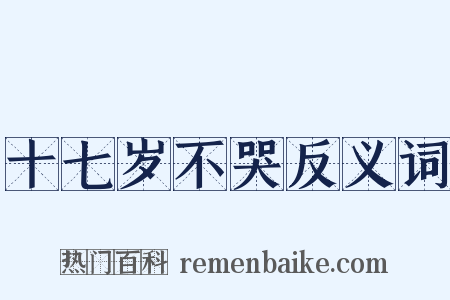 十七岁不哭反义词是什么意思的图片